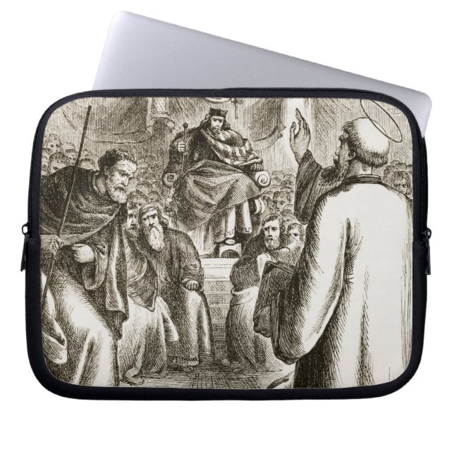 St. Patrick preaching at Tara, from 'The Trias Thu Laptop Sleeve (Front)