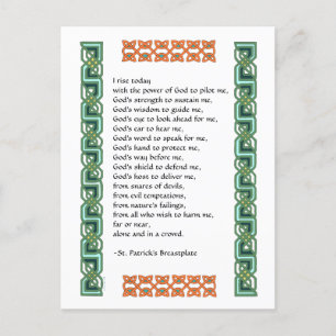 St. Patrick’s Breastplate Prayer with Celtic Knots Postcard