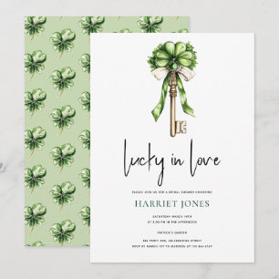 St Patrick’s Bridal Shower Gold Key & Clover Invitation