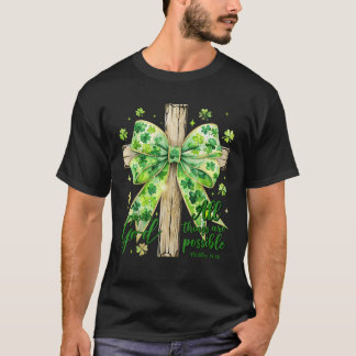 ST PATRICK S DAY 2025 Coquette Bow God Christian C T-Shirt