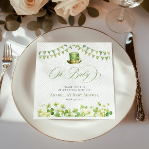 St. Patrick’s Day Baby Shower Irish Shamrock Napkin