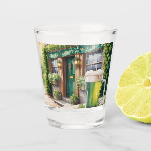 St Patrick’s Day Bar Pub Party Shot Glass (Front)