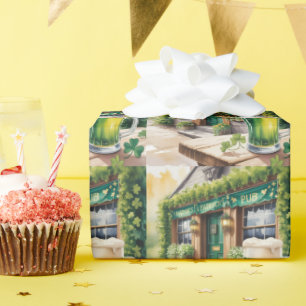 St Patrick’s Day Bar Pub Party Wrapping Paper