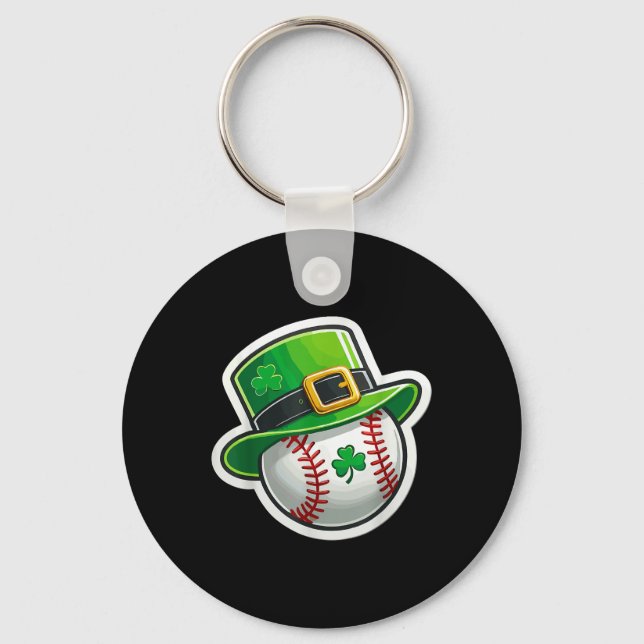 St. Patrick’s Day Baseball Clover Hat Lucky Shamro Keychain (Front)