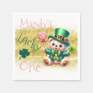 St.Patrick’s Day Bear Candy Birthday Lucky One Napkin