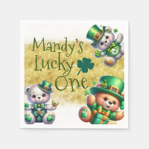 St.Patrick’s Day Bear Cute Birthday Lucky One Napkin