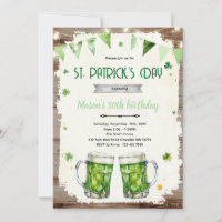 St Patrick’s Day beer birthday invite