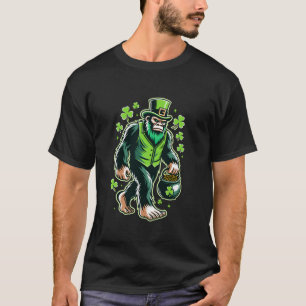 St Patrick s Day Bigfoot Leprechaun Sasquatch Iris T-Shirt