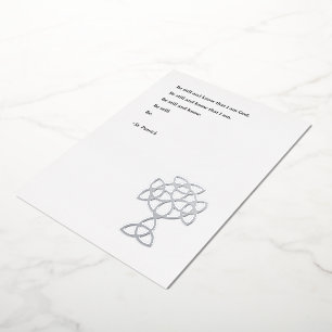St. Patrick’s Day Celtic Cross   St. Patrick Quote Foil Holiday Card