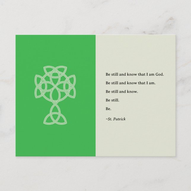St. Patrick’s Day Celtic Cross | St. Patrick Quote Holiday Postcard (Front)