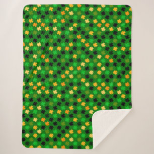St. Patrick’s Day Clover Pattern Sherpa Blanket