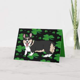St. Patrick’s Day Corgi Pup  Holiday Card
