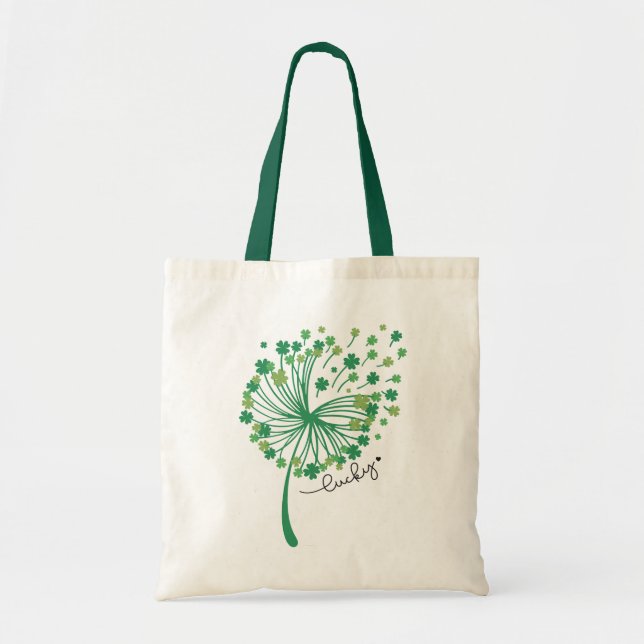 St.Patrick’s Day Dandelion Lucky Tote Bag (Front)