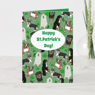 St. Patrick’s Day Dog Pattern Holiday Card