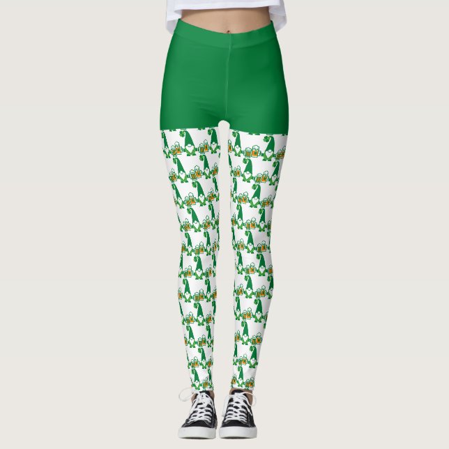 St. Patrick’s Day Gnome with Beer Mug Leggings (Front)