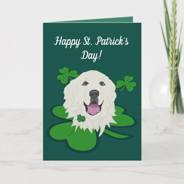 St. Patrick’s Day Great Pyrenees  Card (Front)