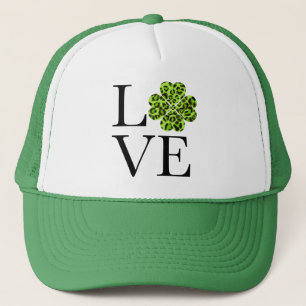 St. Patrick’s day   Green cheetah shamrock   Trucker Hat