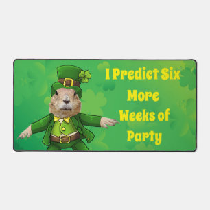 St. Patrick’s Day Groundhog Party Animal Desk Mat