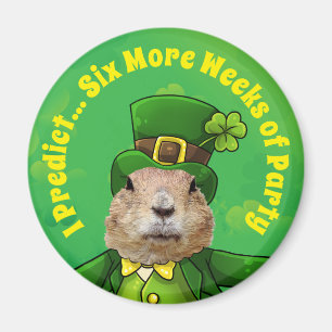 St. Patrick’s Day Groundhog Party Animal Magnet