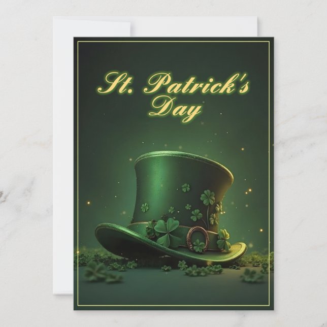 St. Patrick’s Day Hat and Shamrock Design (Front)