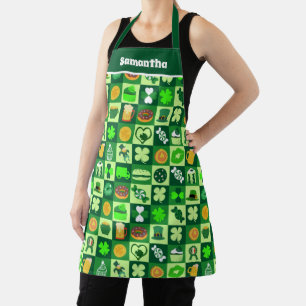 St. Patrick’s Day Icons Seamless Pattern Apron