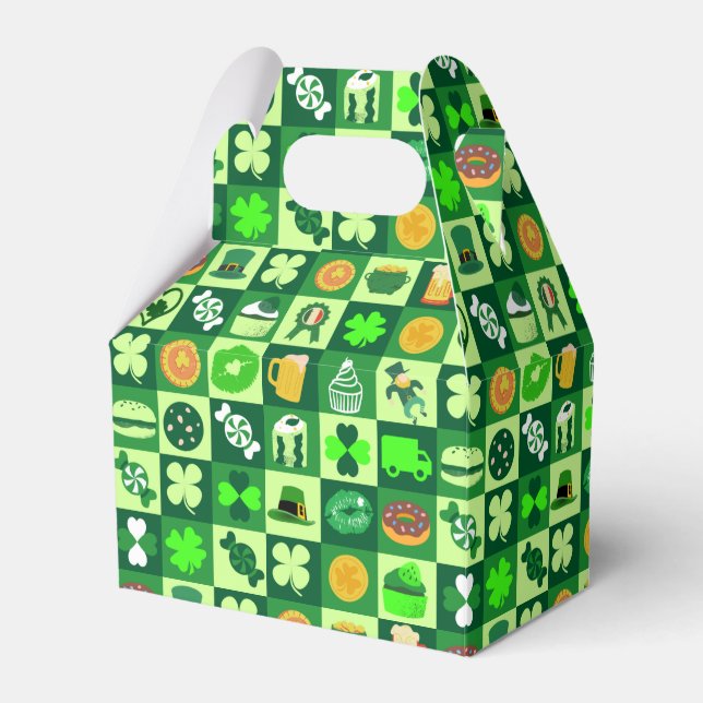 St. Patrick’s Day Icons Seamless Pattern Favor Box (Front Side)