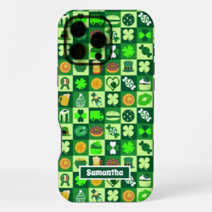 St. Patrick’s Day Icons Seamless Pattern iPhone 16 Pro Max Case
