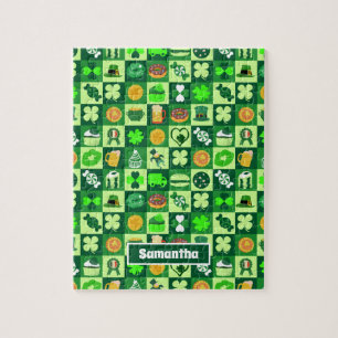 St. Patrick’s Day Icons Seamless Pattern Jigsaw Puzzle