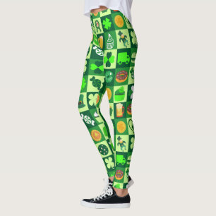 St. Patrick’s Day Icons Seamless Pattern  Leggings