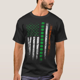 St Patrick s Day IRISH AMERICAN FLAG Ireland Shamr T-Shirt