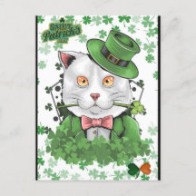 St. Patrick’s Day Irish Cat Postcard