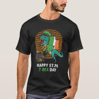 St. Patrick`s Day Irish Flag T-Rex Lucky Cloverlea T-Shirt