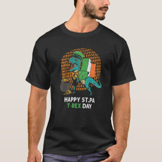 St. Patrick`s Day Irish Flag T-Rex Lucky Cloverlea T-Shirt