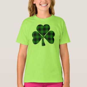 St. Patrick’s day, Irish green plaid shamrock T-Shirt