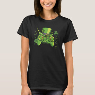 St Patrick`s Day Irish Luck Fun C leaf Gamepad wit T-Shirt