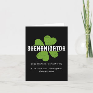 St. Patrick`s Day Irish Shenanigator Lucky Fun Clo Card