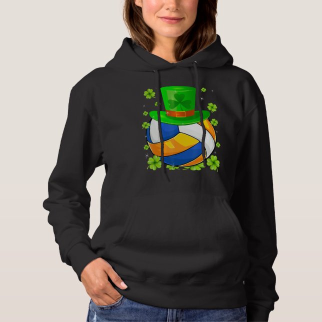 St Patrick S Day Irish Volleyball Lover Hat Shamro Hoodie (Front)