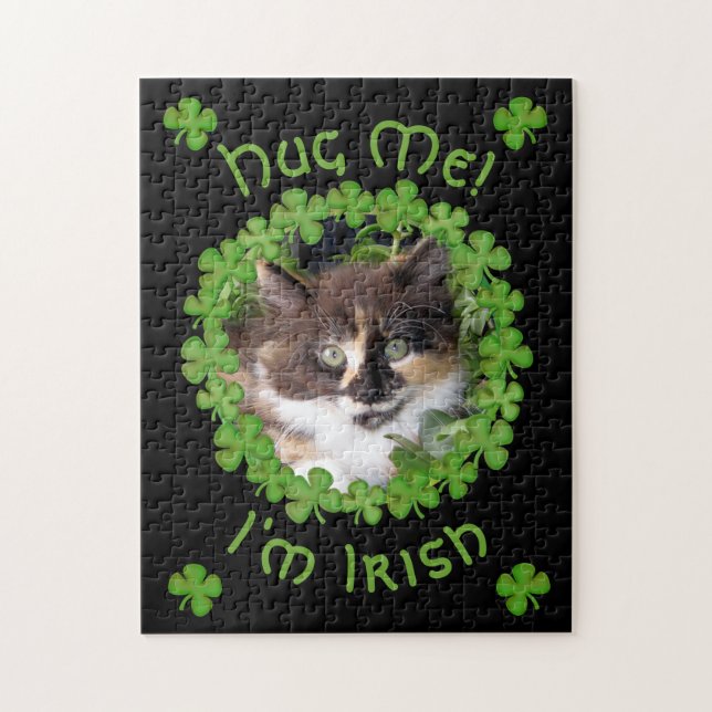 St. Patrick’s Day Kitten Hug Jigsaw Puzzle (Vertical)