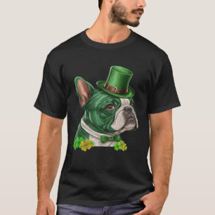 St Patrick s Day Leprechaun French Bulldog Dog Iri T-Shirt