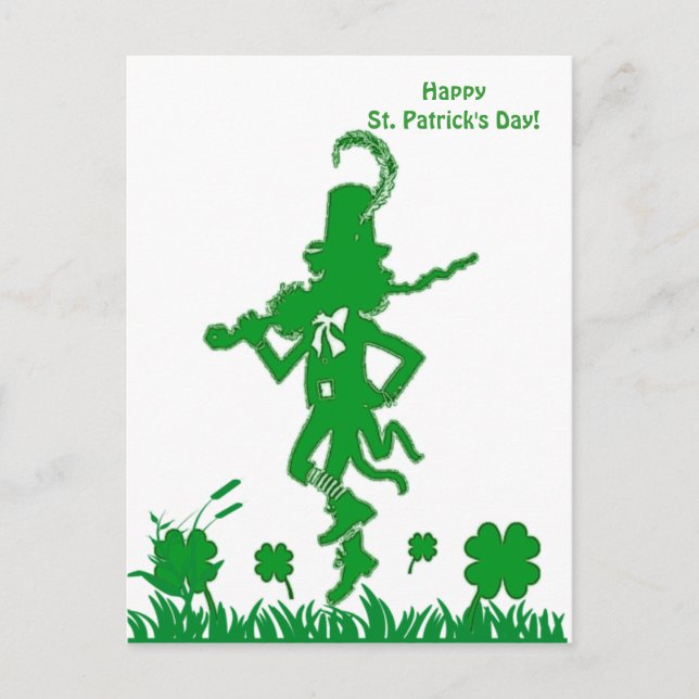 St. Patrick’s Day Leprechaun Postcard (Front)