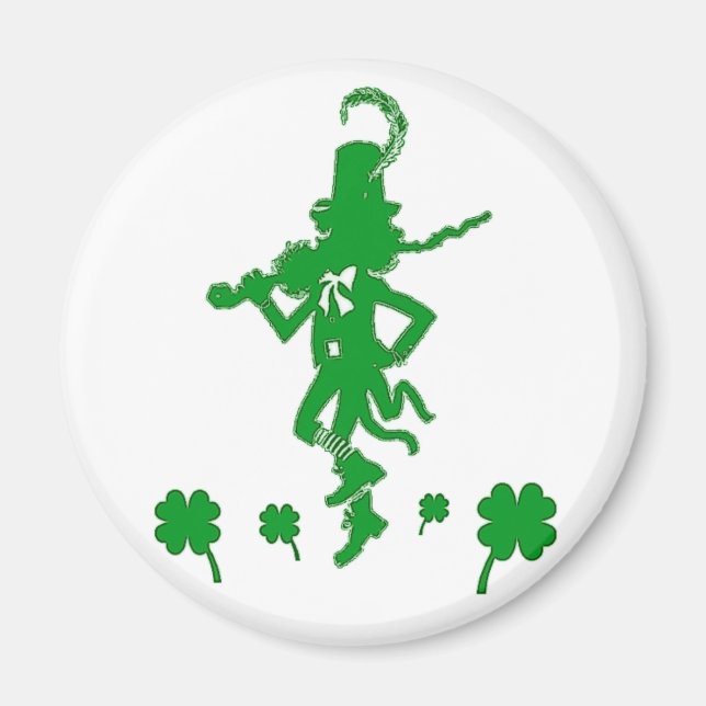 St. Patrick’s Day Leprechaun Shamrock  Magnet (Front)