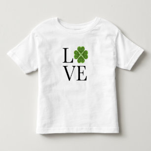 St. Patrick’s day Love green glitter shamrock Toddler T-shirt