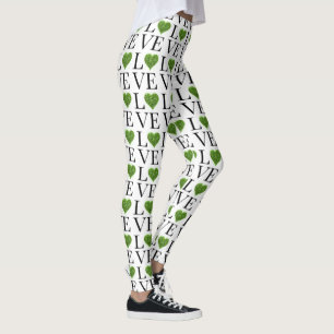 St. Patrick’s day   Love   green glittering heart Leggings