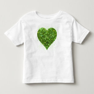 St. Patrick’s day   Love   green glittering heart Toddler T-shirt