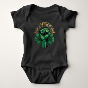 St. Patrick’s Day Luck of the Irish Fist Shamrock Baby Bodysuit