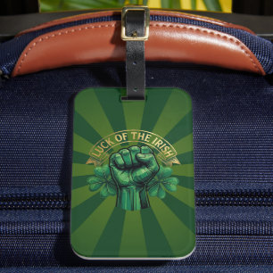 St. Patrick’s Day Luck of the Irish Fist Shamrock Luggage Tag