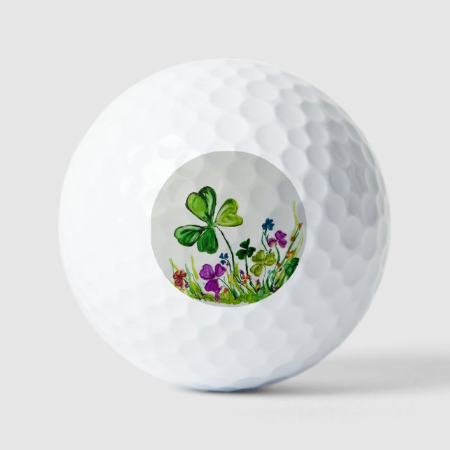 St Patrick’s Day Lucky Clover Golf Balls (Front)