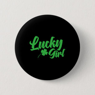 St. Patrick`s Day Lucky Girl  2 Inch Round Button