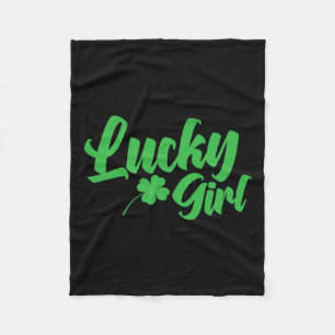 St. Patrick`s Day Lucky Girl Fleece Blanket