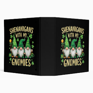 St Patrick’s Day Lucky Shamrock Gnome  Binder